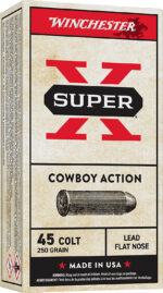 Winchester Ammo USA45CB Super X Cowboy Action 45Colt 250gr Lead Flat Nose 50 Per Box/10 Case