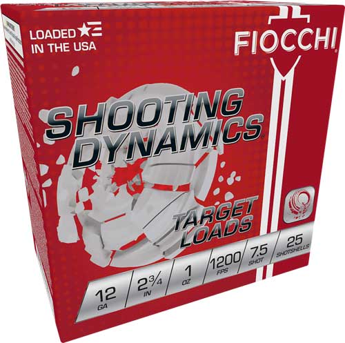 Fiocchi 12 Gauge 2-3/4 Inch 1 Ounce Number 7.5 Shot 1200 FPS Shotgun Ammunition