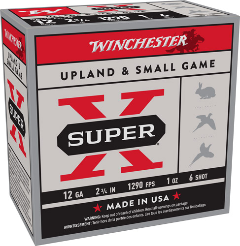 WINCHESTER SUPER-X 12GA 2.75" - 1OZ #6 1290FPS 250RD CASE LOT 1 WINCHESTER SUPER-X 12GA 2.75" - 1OZ #6 1290FPS 250RD CASE LOT