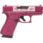 Glock 43X "Full Engraved Paisley" Black Cherry Handgun 9mm Luger 10rd Magazines(2) 3.4" Barrel Accessory Rail USA Made