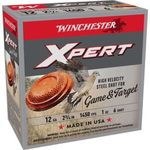 Winchester Expert High Velocity 12 Gauge 2-3/4 Inch Number 6 Steel Shotgun Ammunition 25 Round
