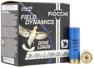 Fiocchi Field Dynamics Dove and Quail 16 Gauge 2-3/4 Inch Number 7.5 Shot Lead Ammunition