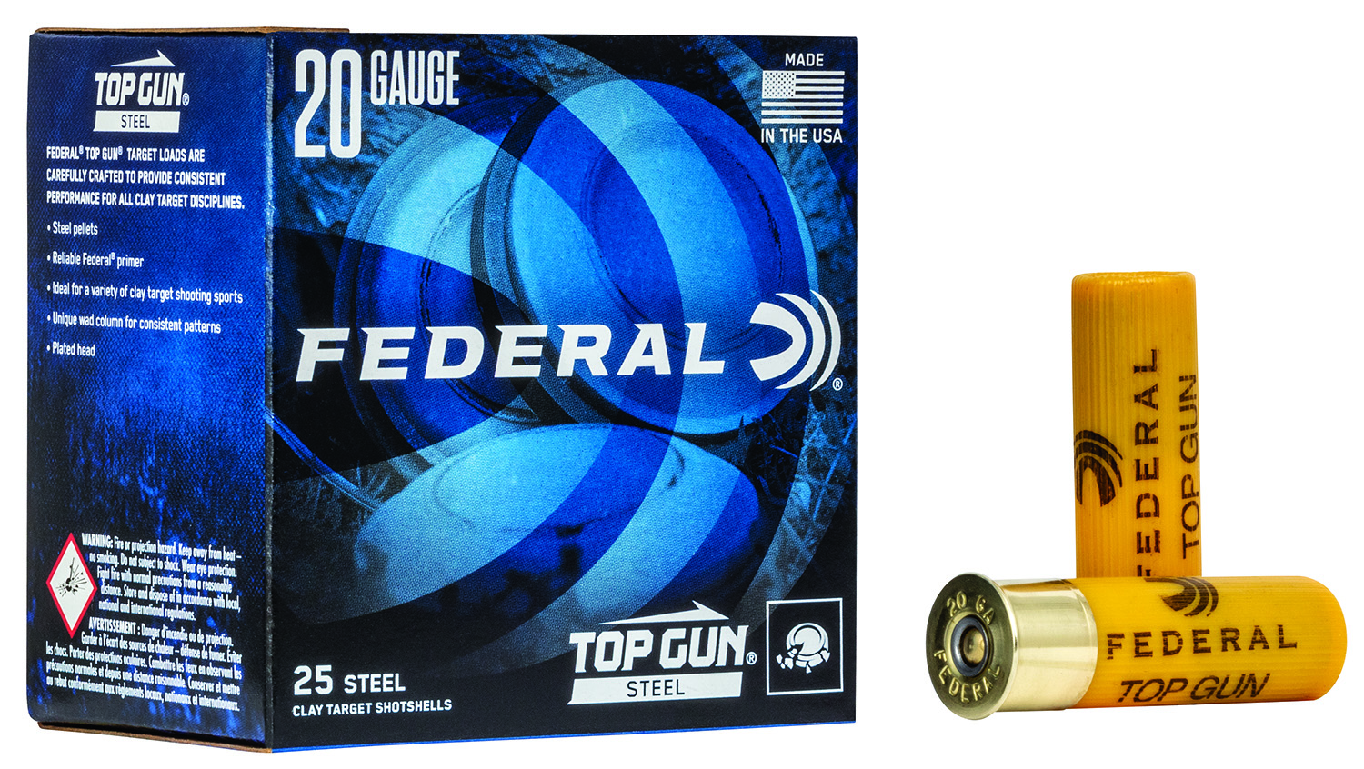 Federal Top Gun Steel 20 Gauge 2.75 Inch Shotgun Ammunition 1 Federal Top Gun Steel 20 Gauge 2.75 Inch 7 Shot 25 Round Shotgun Ammunition