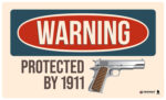 TekMat TEK42WARNING1911 Warning Protected By 1911 Door Mat Multi-Color Rubber 25"x42"
