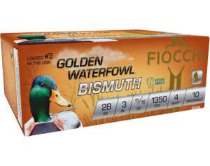 Fiocchi Golden Waterfowl Bismuth 28 Gauge 3 Inch Number 4 Shot Ammunition