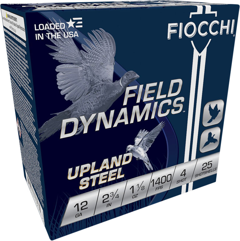 Fiocchi Field Dynamics Upland Steel 12 Gauge 2-3/4 Inch Number 4 Shot 25 Round Shotgun Ammunition