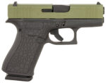 Glock PX4350204BAYOU G43X Slim Sub-Compact Frame 9mm Luger 10+1 3.41" Black GMB Barrel, Lime Green Cerakote Serrated Steel Slide, Black Cerakote Polymer Frame w/Beavertail, Ambidextrous