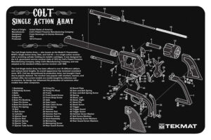 TekMat 17 Inch Black White Colt Single Action Army Revolver Cleaning Mat