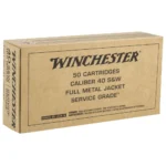 WINCHESTER SERVICE GRADE 40SW 165G FMJ 50RD BX 500RD CASE