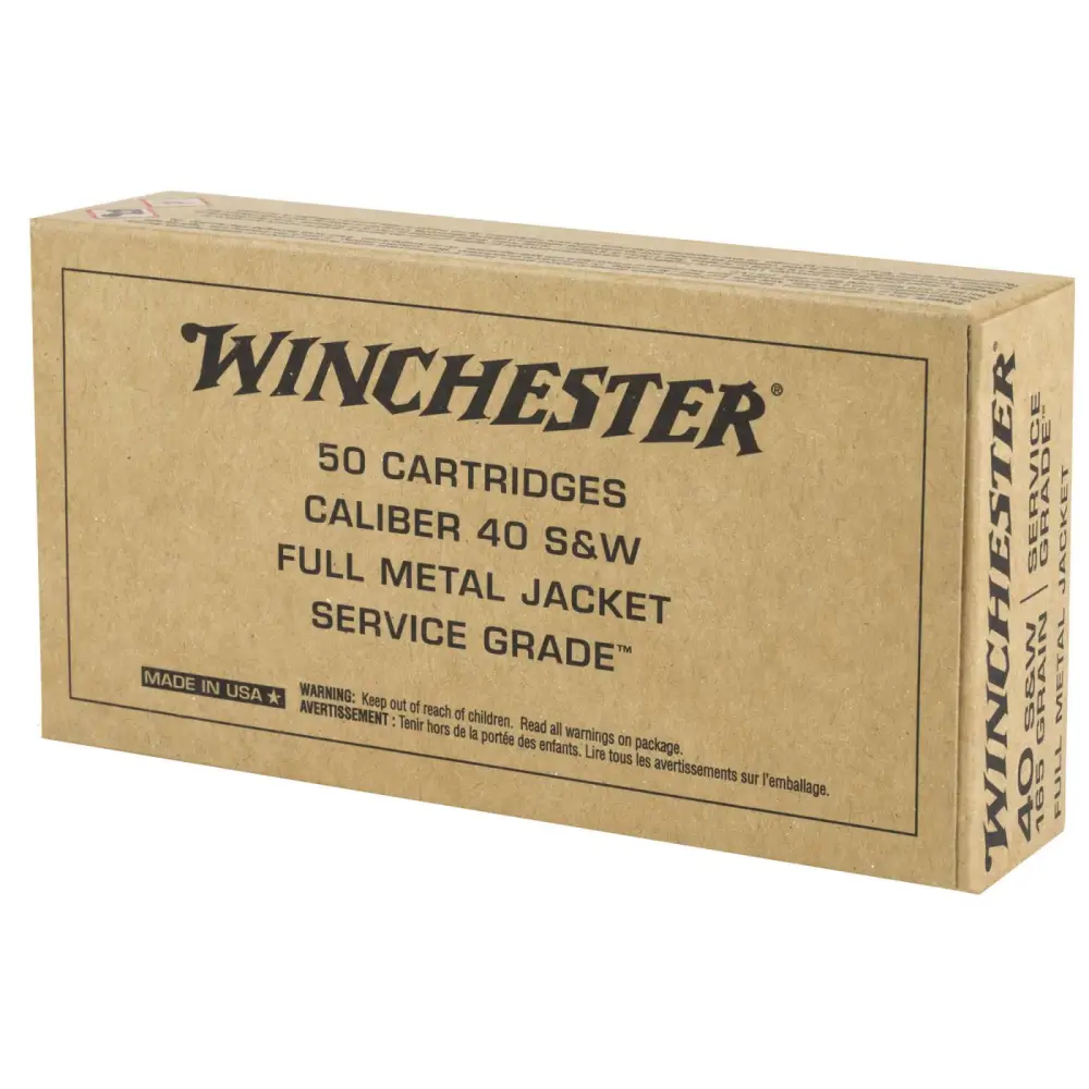 WINCHESTER SERVICE GRADE 40SW 165G FMJ 50RD BX 500RD CASE 2 WINCHESTER SERVICE GRADE 40SW 165G FMJ 50RD BX 500RD CASE - Image 2