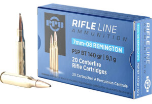 PPU 7mm-08 Remington 140 Grain Pointed Soft Point Boat Tail Rifle Ammunition