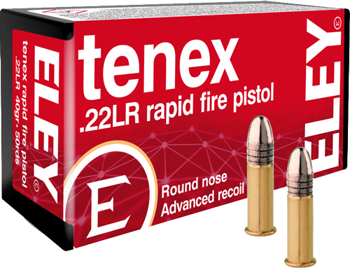 Eley Tenex Rapid Fire Pistol 22 LR 40 Grain Round Nose 50 Round Ammunition