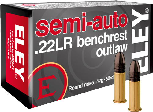 Eley Outlaw Semiauto Benchrest 22 LR 42 Grain 50 Round Ammunition