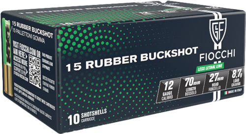 Fiocchi Rubber Buck 12 Gauge 00 Buckshot Shotgun Ammunition