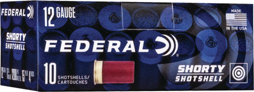 Federal Shorty Shotshell 12 Gauge 1.75 Inch 15/16oz Number 4 Buckshot 10 Round Ammunition