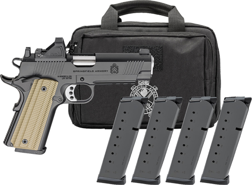 SPRINGFIELD 1911 OPERATOR AOS - 45 ACP 4.25" 8RD 4MGS GEAR PAC 1 SPRINGFIELD 1911 OPERATOR AOS - 45 ACP 4.25" 8RD 4MGS GEAR PAC