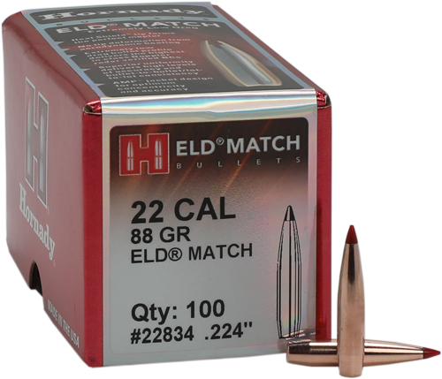 Hornady 22 Caliber 88 Grain ELD-M Match Reloading Bullet 100 Count