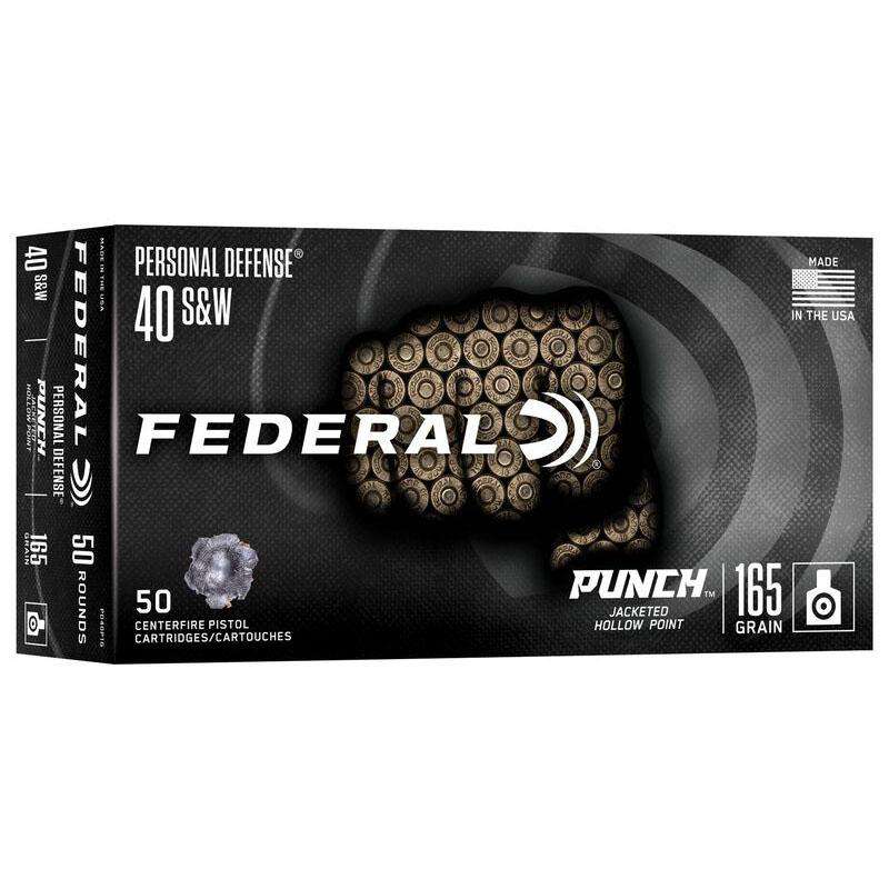 Federal Personal Defense Punch Handgun Ammunition .40 S&W 164gr JHP 1130 fps 50/ct 1 Federal Personal Defense Punch Handgun Ammunition .40 S&W 164gr JHP 1130 fps 50/ct