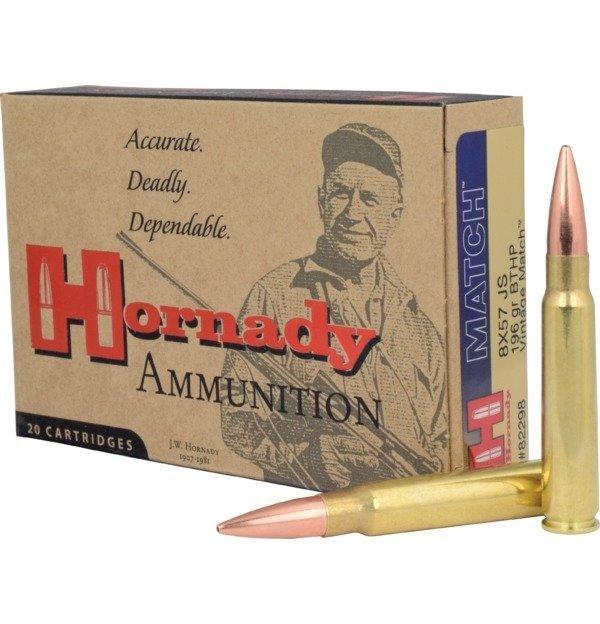 Hornady Vintage Match 8x57mm 196 Grain BTHP Rifle Ammunition