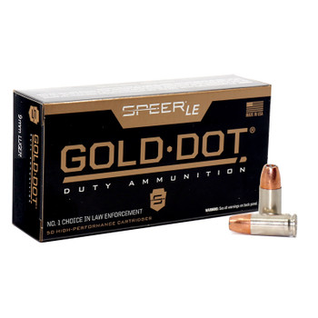 Speer Gold Dot 9mm 124 Grain GDHP 50 Round Box Ammunition