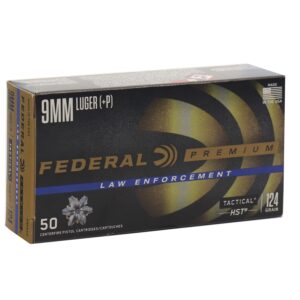 Federal Premium 9mm +P 124 Grain HST 50 Round Ammunition