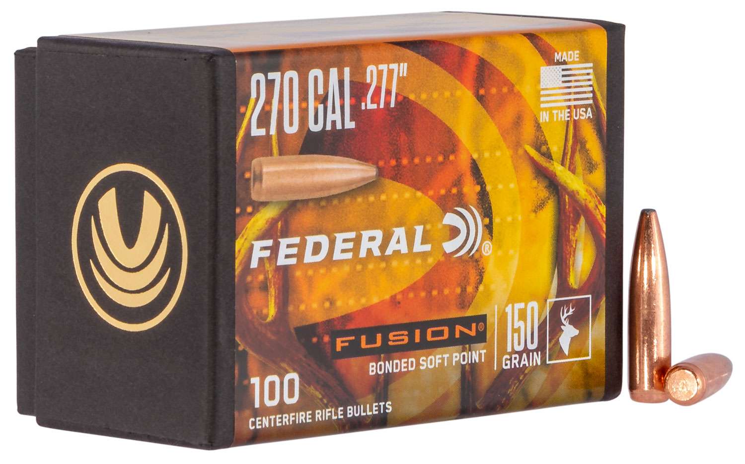 Federal FB277F4 Fusion Component 270 Win .277 150 gr Fusion Soft Point 100 Per Box/ 4 Case 1 Federal FB277F4 Fusion Component 270 Win .277 150 gr Fusion Soft Point 100 Per Box/ 4 Case