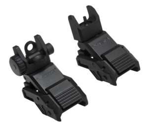 NCStar Pro Series Flip-Up Front and Rear Sight for AR-Platform Black