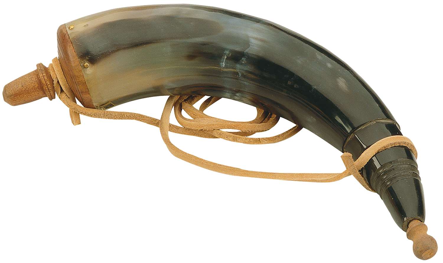 Traditions A1252 Authentic Powder Horn with Sling and Wood Cap 1 Traditions A1252 Authentic Powder Horn with Sling and Wood Cap
