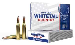 Nosler Whitetail Country 243 Winchester 100 Grain Rifle Ammunition