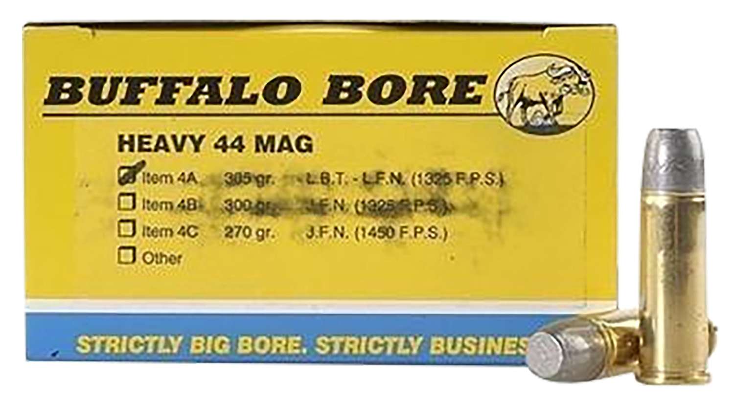 Buffalo Bore 44 Magnum 305gr Hard Cast Lead Ammunition 1 Buffalo Bore Ammunition 44 Magnum 305 Grain Hard Cast Lead Revolver Ammunition