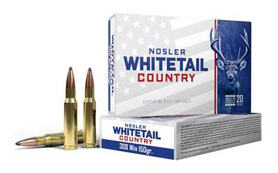Nosler Whitetail Country 308 Winchester 150 Grain Solid Base Rifle Ammunition