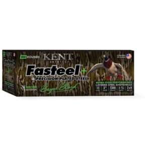 Kent Cartridge Fasteel Precision Plated Steel Bayou Blend 12 Gauge 3 Inch 1-3/8oz 1300 fps Number 2 and Number 4 100 Round Shotgun Ammunition