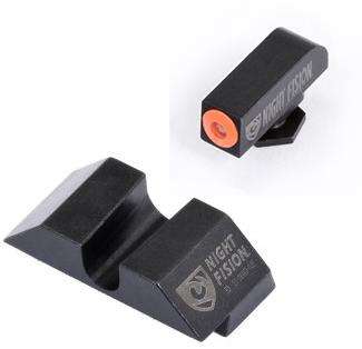 Night Fision Perfect Dot Night Sight Set Orange Front U Blank Rear Glock Pistol