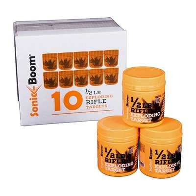 Sonic Boom 1/2 Pound Exploding Rifle Target Canister 10 Pack