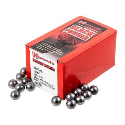 Hornady 50 Caliber 495 Inch Lead Round Ball Ammunition 100 Count