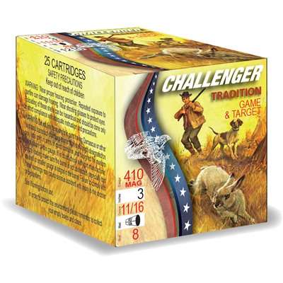 Challenger Ammo First Class Target Load 410 Bore 2-1/2 Inch Number 8 Shot Ammunition