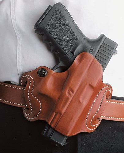 DeSantis Mini Slide Outside Waistband Right Hand Leather Holster for Glock 20/21