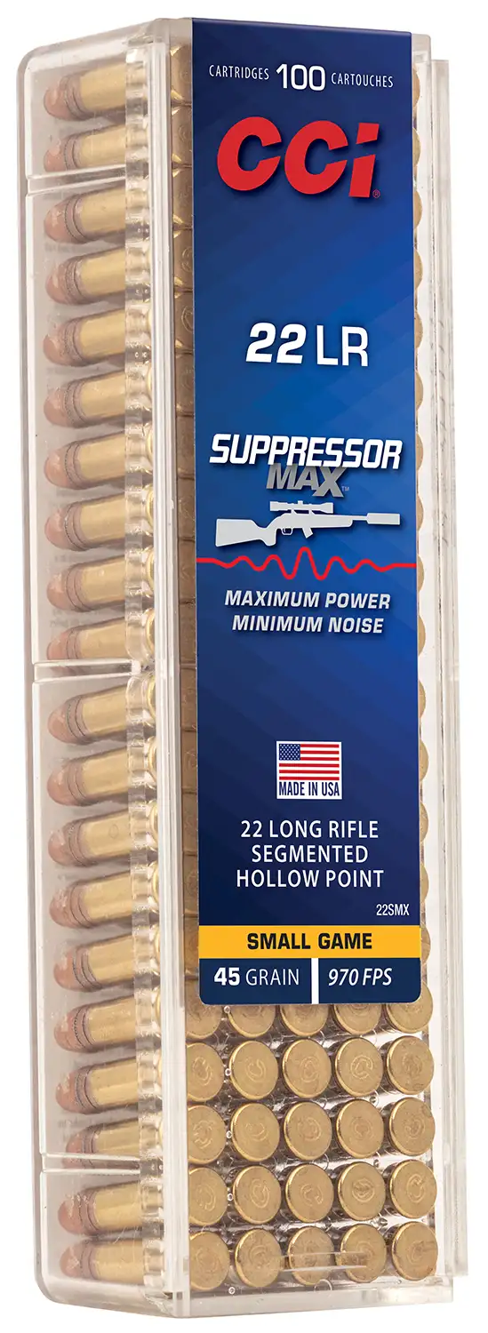 CCI 22 LR 45 Grain Suppressor Max Segmenting Hollow Point Ammunition