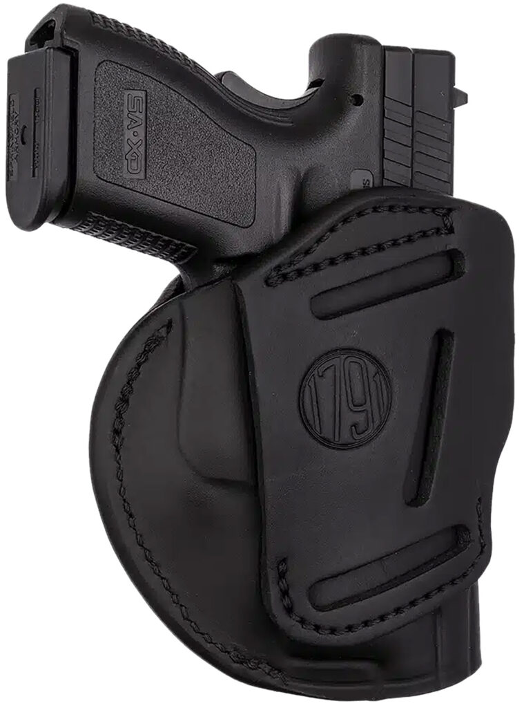 1791 Gunleather 4-Way IWB/OWB Stealth Black Leather Belt Clip Holster