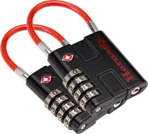 Hornady Rapid Safe TSA Lock Open with Combination Black Red 2 Pack Accessory