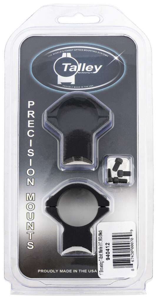 Talley Scope Mount Ring Combo 1 Inch Tube Medium Black Anodized Aluminum Accessory