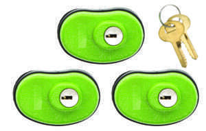 Lockdown Keyed Trigger Lock Green Rubber 3 Pack Accessory