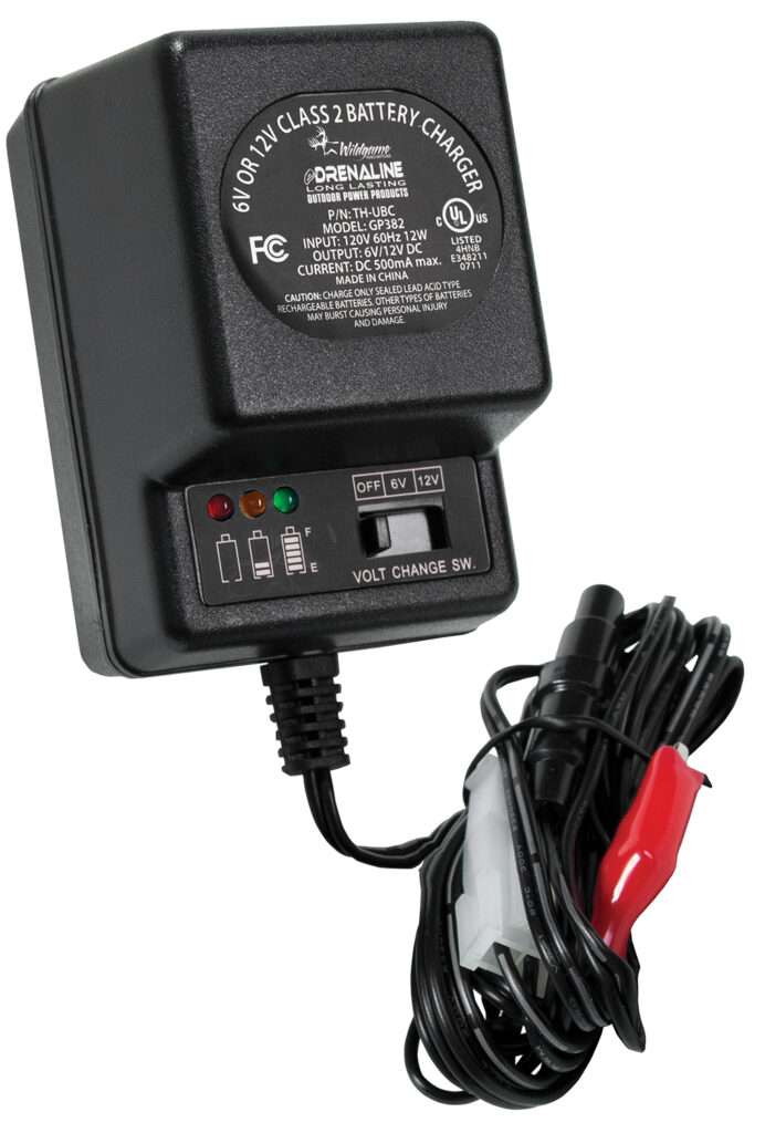 Wildgame Innovations Battery Charger 6 Volt 12 Volt Black Accessory