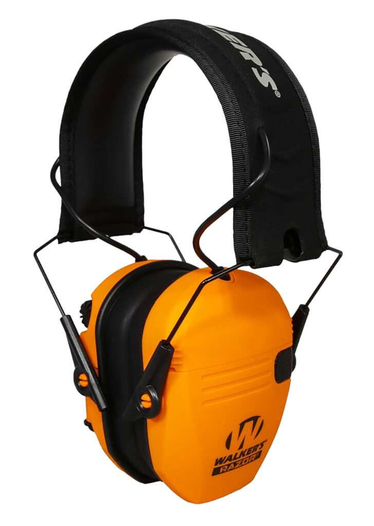 Walkers Razor Slim Electronic Muff 23 dB Over the Head Blaze Orange Black Accessory