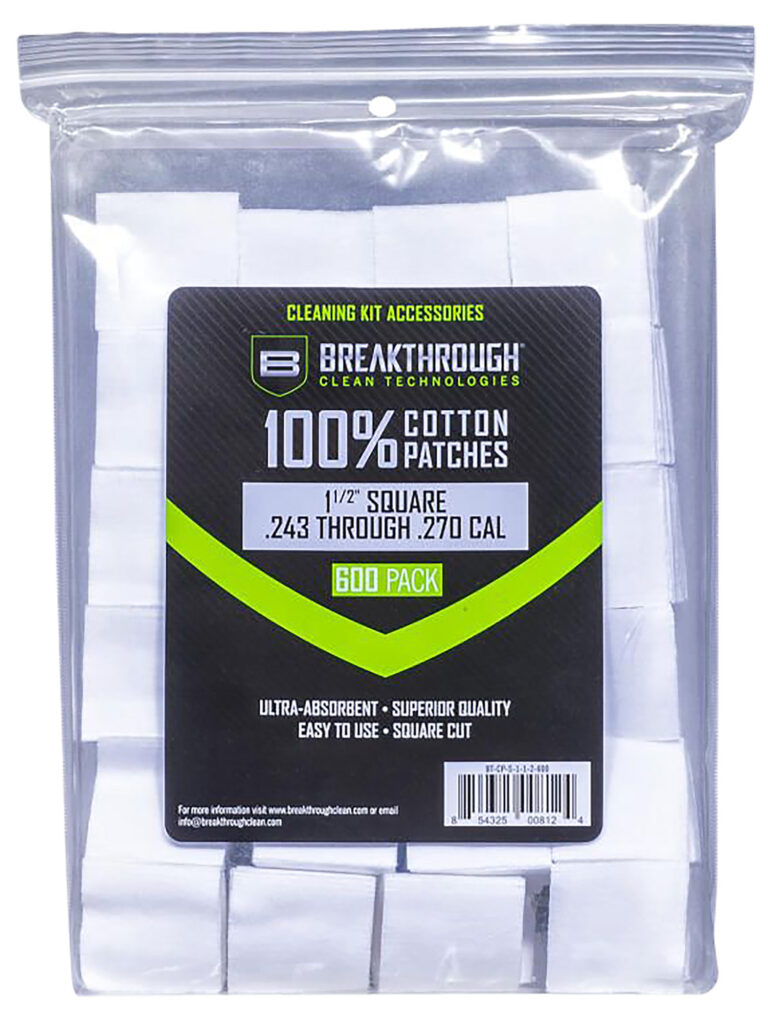 Breakthrough Clean Technologies Square Cleaning Patches 243/270 Caliber 600 Piece