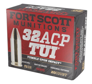 Fort Scott Munitions 32 ACP 71 Grain Solid Copper Spun Ammunition