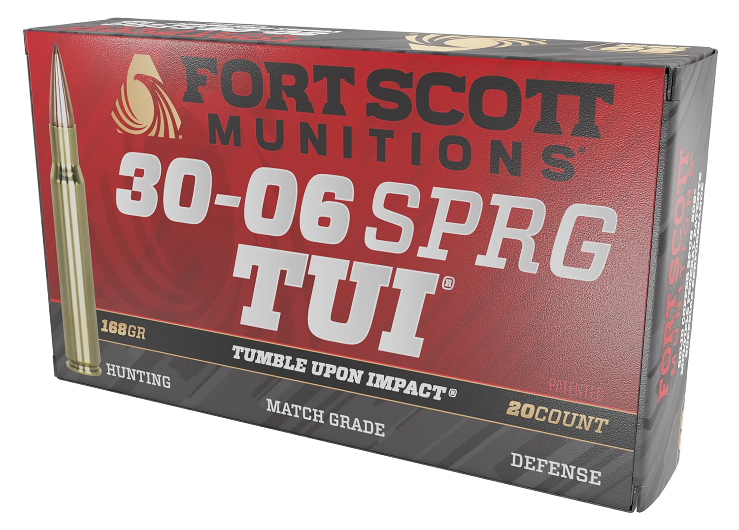 Fort Scott Munitions 30-06 TUI Rifle 168gr 1 Fort Scott Munitions 3006168SCV Tumble Upon Impact (TUI) Rifle 30-06Springfield 168gr Solid Copper Spun 20 Per Box/10 Case