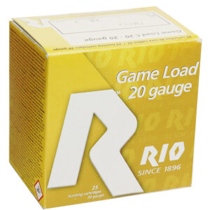 Rio Ammunition Game Load 20 Gauge 3 Inch Number 6 Shot 25 Round Shotgun Ammunition