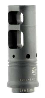 SureFire SFMB3383424 SOCOM Muzzle Brake Black DLC Stainless Steel with 3/4"-24 tpi Threads & 2.60" OAL for 338 Cal AR-Platform