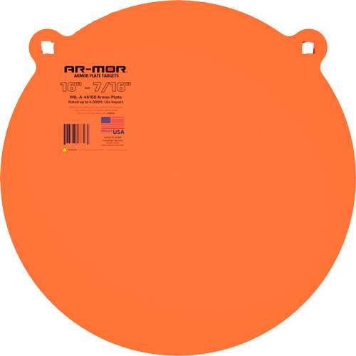 Ar-mor 16 Inch Steel Gong Target 7/16 Inch Thick Orange Round Accessory